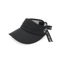 Japan Sanrio Sun Visor with Logo Ribbon - Hello Kitty : Sanrio Sports Black - 1