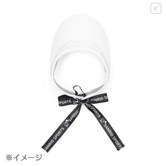 Japan Sanrio Sun Visor with Logo Ribbon - Hello Kitty : Sanrio Sports Black - 3