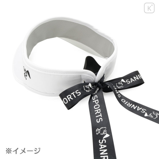Japan Sanrio Sun Visor with Logo Ribbon - Hello Kitty : Sanrio Sports Black - 5