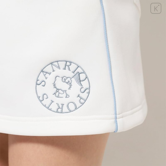 Japan Sanrio Double-Faced Knit Line Skirt (L) - Hello Kitty : Sanrio Sports White - 4