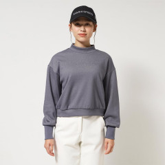 Japan Sanrio Glitter Fleece-Lined Logo Pullover (M) - Hello Kitty : Sanrio Sports Gray