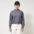 Japan Sanrio Glitter Fleece-Lined Logo Pullover (M) - Hello Kitty : Sanrio Sports Gray - 1