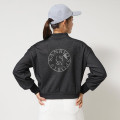 Japan Sanrio Glitter Fleece-Lined Logo Pullover (M) - Hello Kitty : Sanrio Sports Black - 2