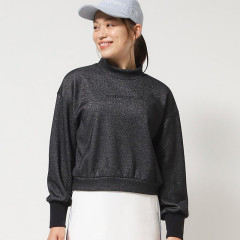 Japan Sanrio Glitter Fleece-Lined Logo Pullover (L) - Hello Kitty : Sanrio Sports Black