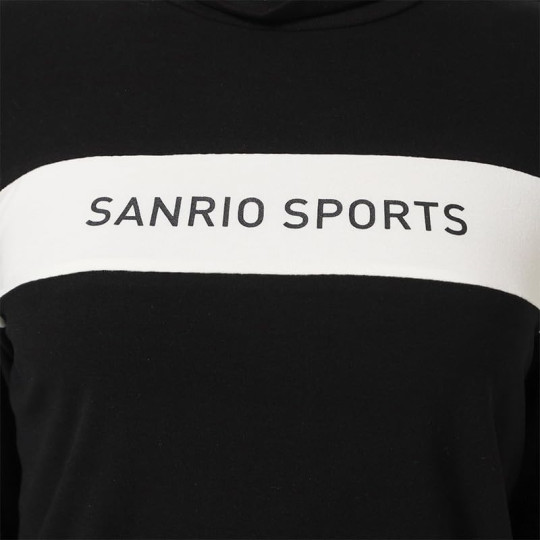 Japan Sanrio Two-Tone Logo Print Mock Neck Top (M) - Hello Kitty : Sanrio Sports Black - 6