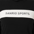 Japan Sanrio Two-Tone Logo Print Mock Neck Top (M) - Hello Kitty : Sanrio Sports Black - 6