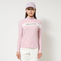 Japan Sanrio Two-Tone Logo Print Mock Neck Top (L) - Hello Kitty : Sanrio Sports Pink - 2