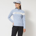 Japan Sanrio Two-Tone Logo Print Mock Neck Top (L) - Hello Kitty : Sanrio Sports Blue - 2