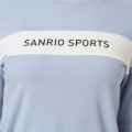 Japan Sanrio Two-Tone Logo Print Mock Neck Top (L) - Hello Kitty : Sanrio Sports Blue - 6