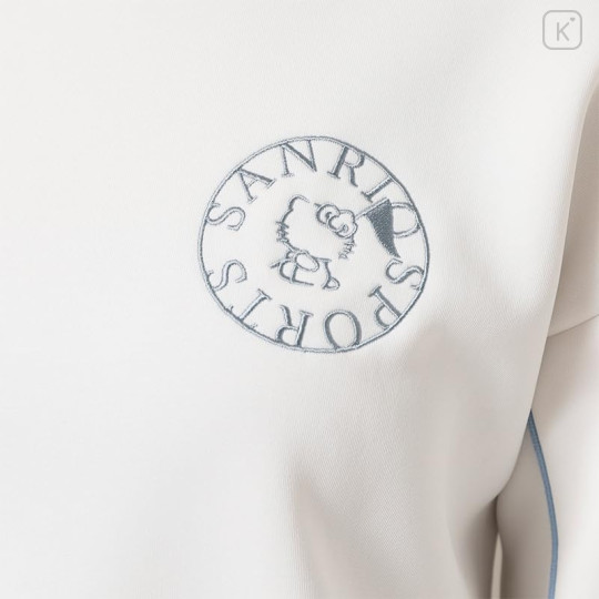Japan Sanrio Double Knit Line Sweatshirt (L) - Hello Kitty : Sanrio Sports White - 4