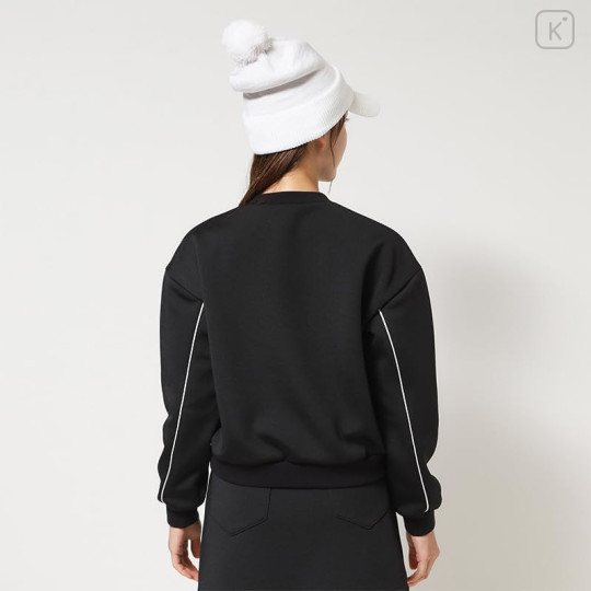 Japan Sanrio Double Knit Line Sweatshirt (M) - Hello Kitty : Sanrio Sports Black - 2