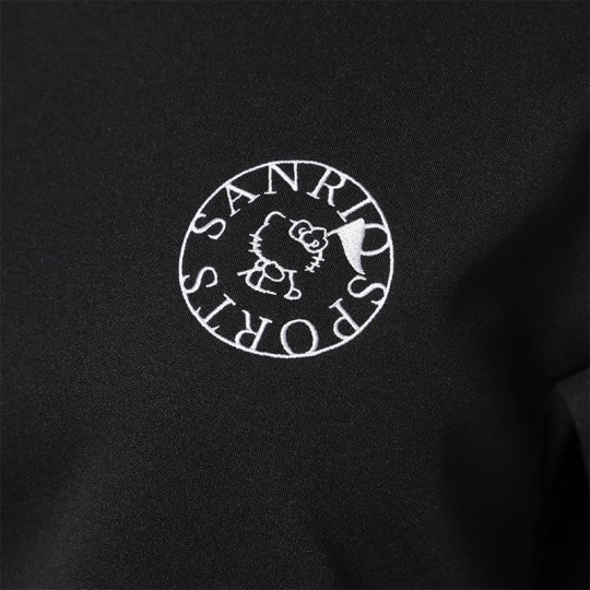 Japan Sanrio Double Knit Line Sweatshirt (M) - Hello Kitty : Sanrio Sports Black - 4