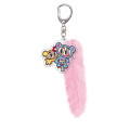 Japan Angel Blue Fluffy Tail Keychain - Nakamura-kun & Hana-chan - 1