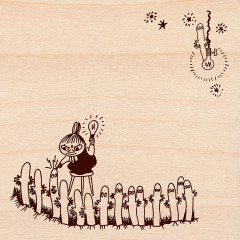 Japan Moomin Wooden Stamp - Hattifatteners & Little My