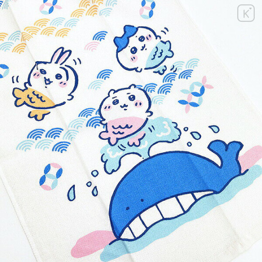 Japan Chiikawa Japanese Tenugui Towel - Chiikawa & Hachiware & Usagi : Wavy - 2