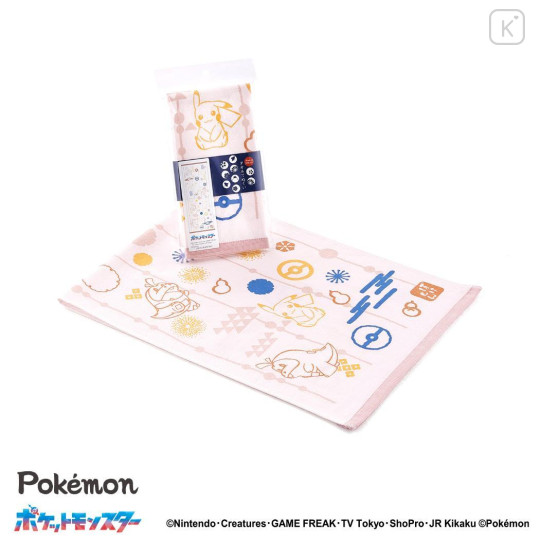 Japan Pokemon Japanese Tenugui Towel - Friends Together Red - 2