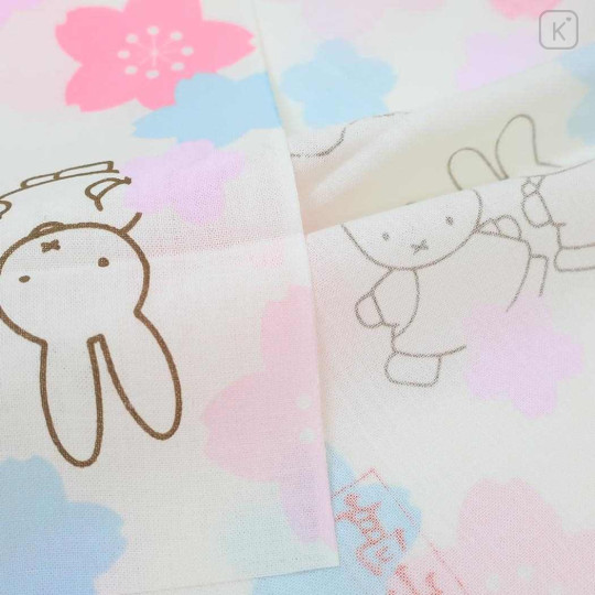 Japan Miffy Japanese Tenugui Towel - Chasing each other during cherry blossom viewing - 2