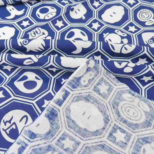 Japan Super Mario Japanese Tenugui Towel - Indigo - 2