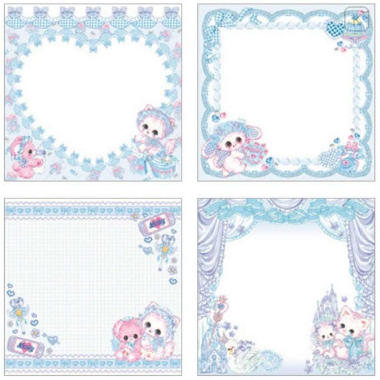 Japan Amenomori Fumika Square Memo Pad - Angel Blue - 2