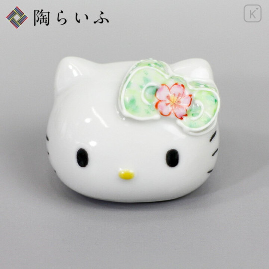 Japan Sanrio Kutani Ware Chopstick Rest - Hello Kitty : Sakura - 1