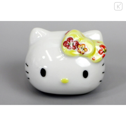 Japan Sanrio Kutani Ware Chopstick Rest - Hello Kitty : Floral - 2