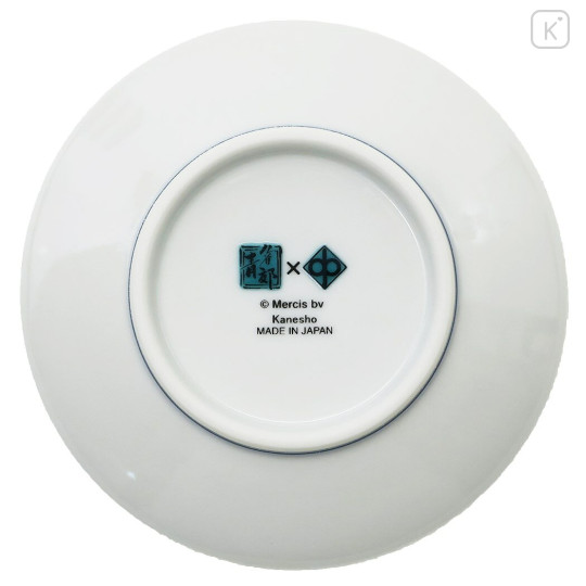 Japan Miffy Kutani Ware Small Plate - Blue Hand - 3