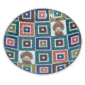 Japan Monchhichi Kutani Ware Small Plate - Colored Stone Pavement Pattern - 1