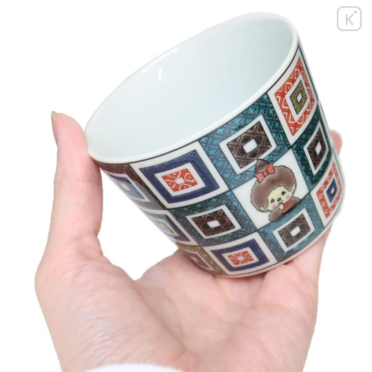 Japan Monchhichi Kutani Ware Bowl - Colored Stone Pavement Pattern - 2