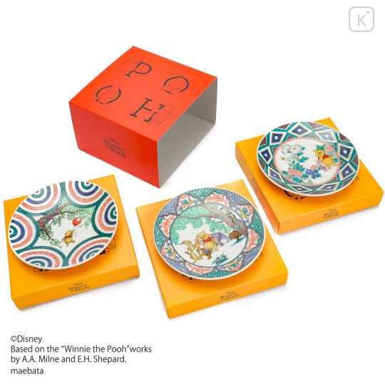 Japan Disney Kutani Ware Small Plate Set - Winnie the Pooh - 1