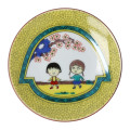 Japan Chibi Maruko Chan Kutani Ware Small Plate - Momoko Sakura : Friendship - 1