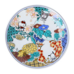 Japan Sanrio Kutani Ware Small Plate - Hanamaru Four Seasons Flower Garden