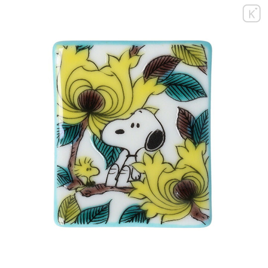 Japan Peanuts Kutani Ware Chopstick Rest - Snoopy : Peony Pattern - 1