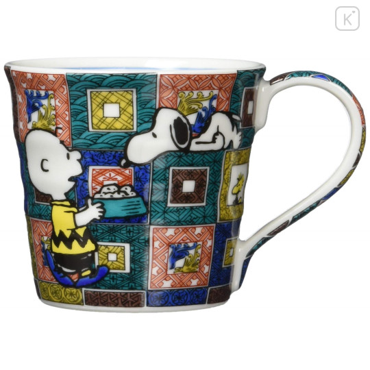 Japan Peanuts Kutani Ware Mug - Snoopy : Cobblestone - 1