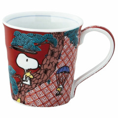 Japan Peanuts Kutani Ware Mug - Snoopy : Red Painting