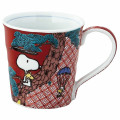 Japan Peanuts Kutani Ware Mug - Snoopy : Red Painting - 1