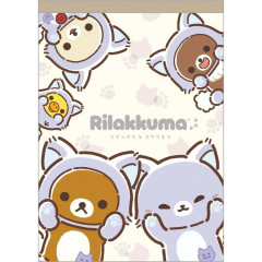 Japan San-X A6 Notepad - Rilakkuma : Rilakkuma and Awawaneko New Friends
