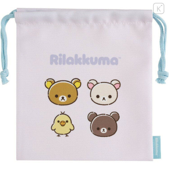 Japan San-X Drawstring Bag - Rilakkuma : Rilakkuma and Awawaneko - 1