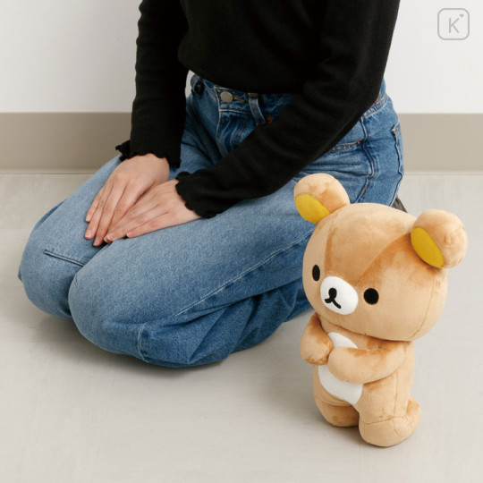 Japan San-X Kneeling Plush Toy - Rilakkuma : Rilakkuma and Awawaneko - 3