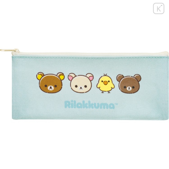 Japan San-X Flat Pen Pouch - Rilakkuma : Rilakkuma and Awawaneko - 1