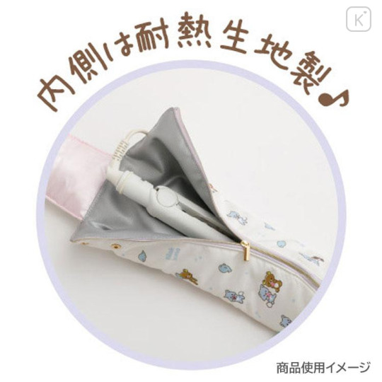 Japan San-X Hair Iron Case Pouch - Rilakkuma and Awawaneko - 4
