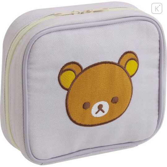 Japan San-X Square Pouch - Rilakkuma : Rilakkuma and Awawaneko - 1