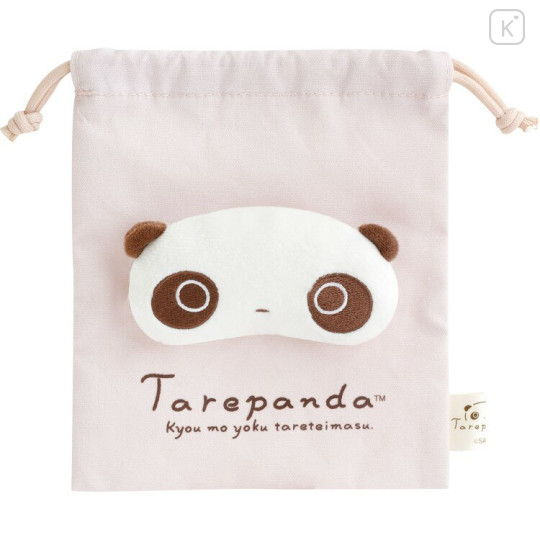 Japan San-X Drawstring Bag with 3D Mascot - The Usual Tarepanda - 1