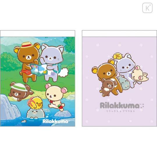 Japan San-X Mini Notepad Set - Rilakkuma : Rilakkuma and Awawaneko - 1
