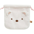 Japan San-X Plush Drawstring Bag - Sumikko Gurashi : Shirokuma Polar Bear - 1