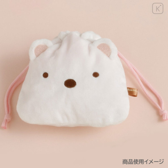 Japan San-X Plush Drawstring Bag - Sumikko Gurashi : Shirokuma Polar Bear - 2