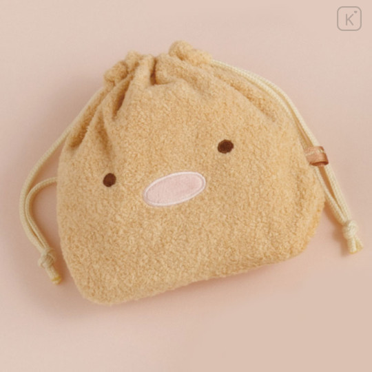 Japan San-X Plush Drawstring Bag - Sumikko Gurashi : Tonkatsu Fried Pork Cutlet - 2