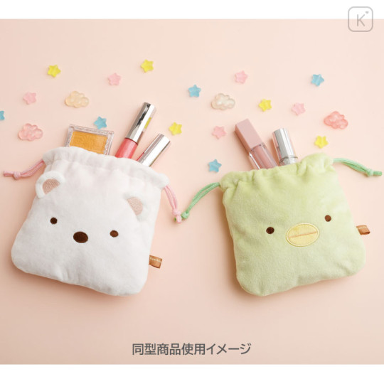 Japan San-X Plush Drawstring Bag - Sumikko Gurashi : Tonkatsu Fried Pork Cutlet - 3