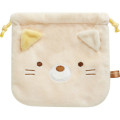 Japan San-X Plush Drawstring Bag - Sumikko Gurashi : Neko Calico Cat - 1