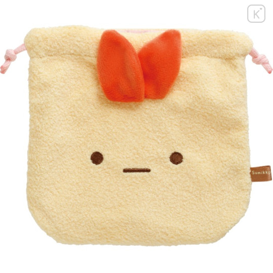 Japan San-X Plush Drawstring Bag - Sumikko Gurashi : Ebifurai no Shippo Fried Shrimp Tail - 1