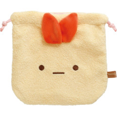 Japan San-X Plush Drawstring Bag - Sumikko Gurashi : Ebifurai no Shippo Fried Shrimp Tail